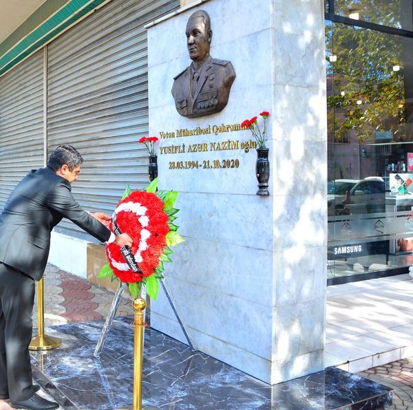 Ağstafanın icra başçısı Vətən müharibəsi şəhidinin xatirəsini yad etdi - FOTOLAR